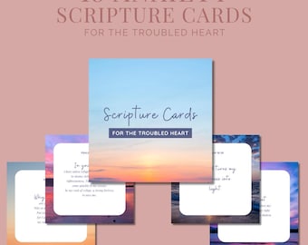 Bible Verse Cards for Anxiety | Christian Affirmation Printables | Scripture Cards | Digital Download PDF