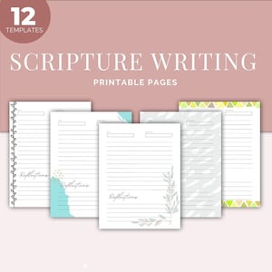 Scripture Writing Printable Pages | Bible Study Resource | Bible Memory Verse Journal | Daily Devotion | Faith Planner | Word of God