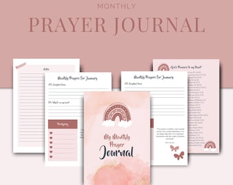 Monthly Prayer Journal for Women | Gratitude Prompts (Digital Planner)