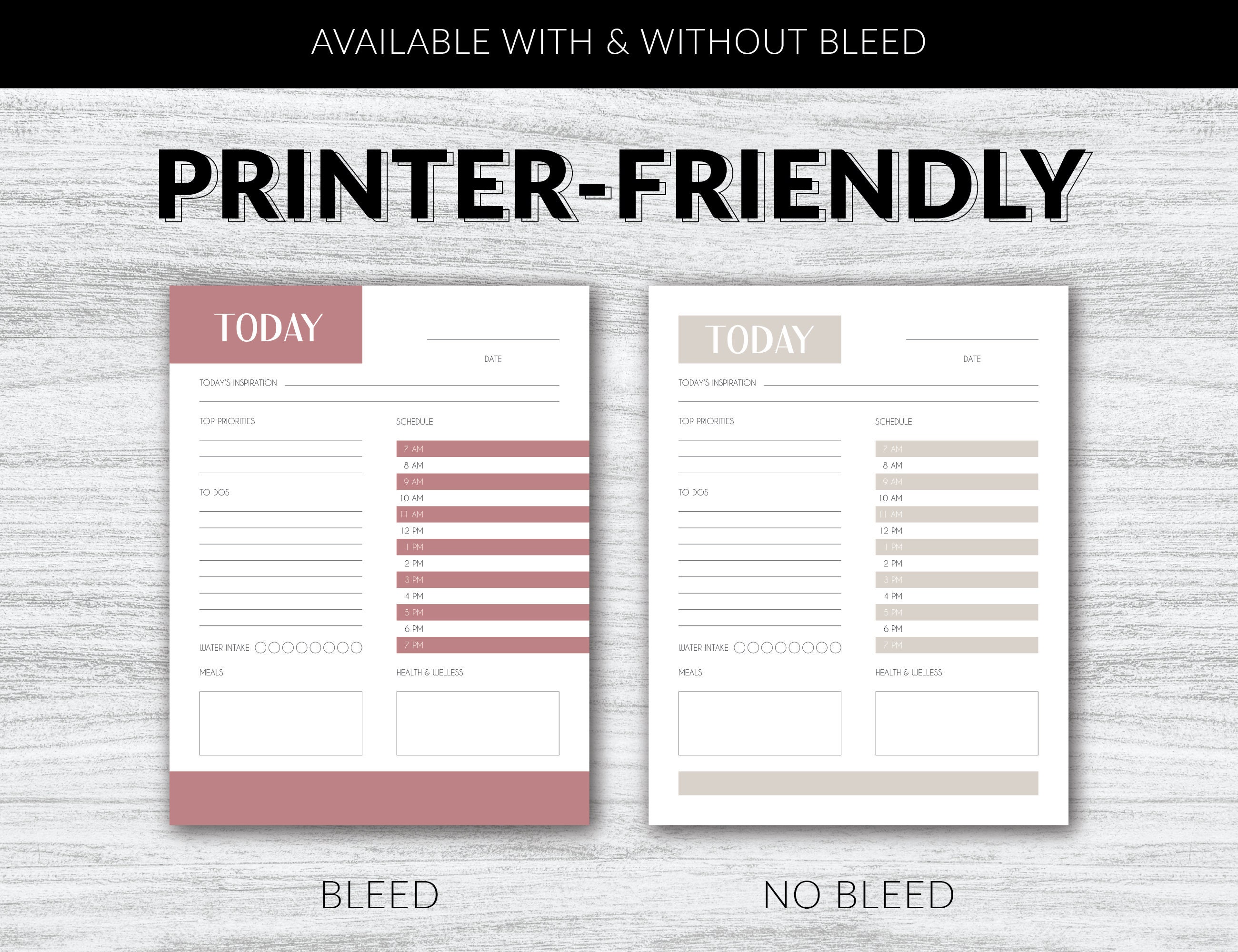 Minimalist Printable Planner Bundle in Multiple Colors | Daily, Weekly ...