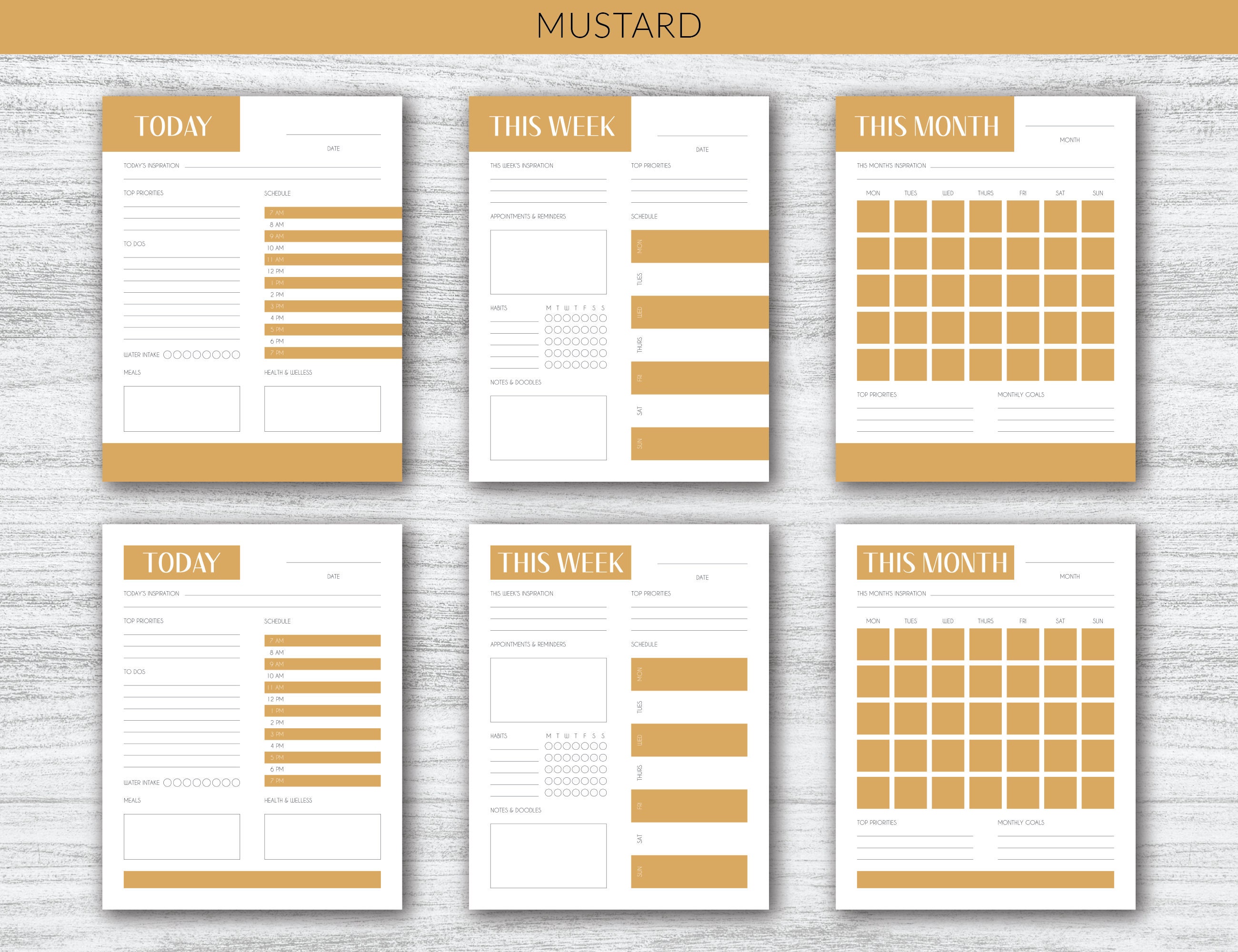 Minimalist Printable Planner Bundle in Multiple Colors | Daily, Weekly ...