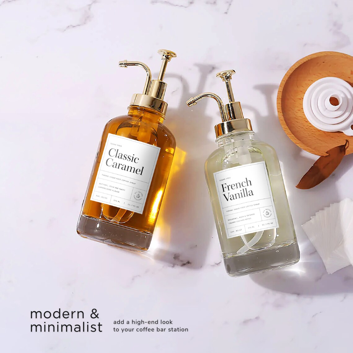 Modern Coffee Syrup Label Template Digital Download Labels Etsy