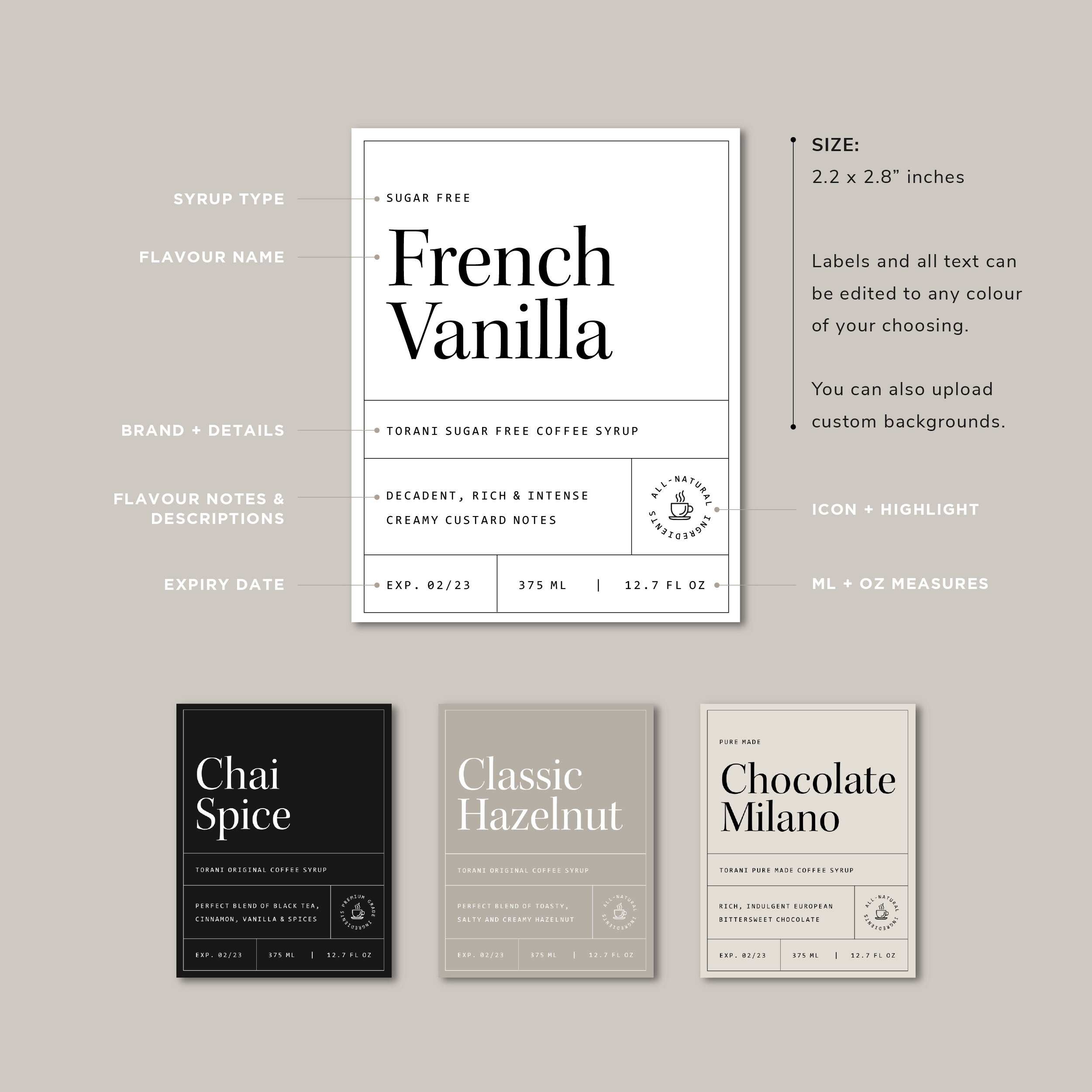 Modern Coffee Syrup Label Template Digital Download Labels Etsy