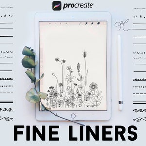 50 Fine Liner Brushes for Procreate , Fineliners, Stipple Brushes, Pattern Brushes, bundle for your doodles, Procreate inking and lineart