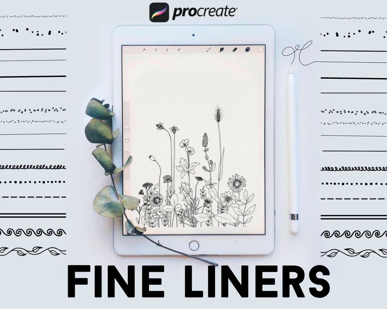 50 Fine Liner Brushes for Procreate Fineliners Stipple Etsy