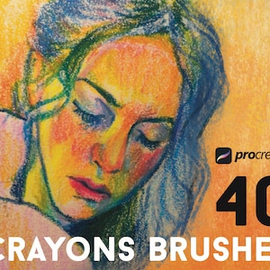 40 Procreate Brushes Crayon, Procreate Crayon Brush Pack,  Brushes for Procreate, Procreate Brushes Bundle, Procreate Brushes