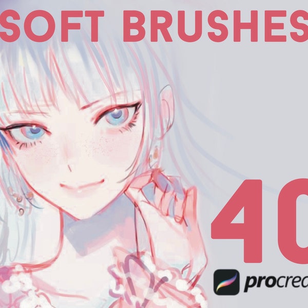 Soft Anime Brush - Brosse de croquis pour procréer, pinceaux pour iPad, brosse super lisse, pour dessin numérique