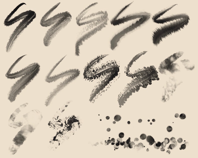 Procreate Sumi Brushes Procreate Ink Wash Painting Brushset Etsy