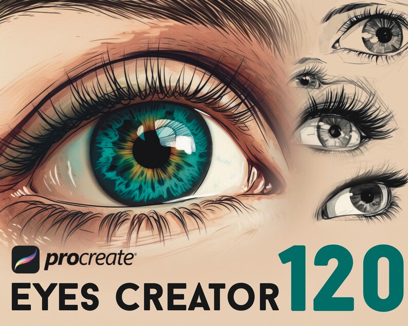 120 Procreate Eyes Stamp Brushes Procreate Women Eyes Brush Etsy