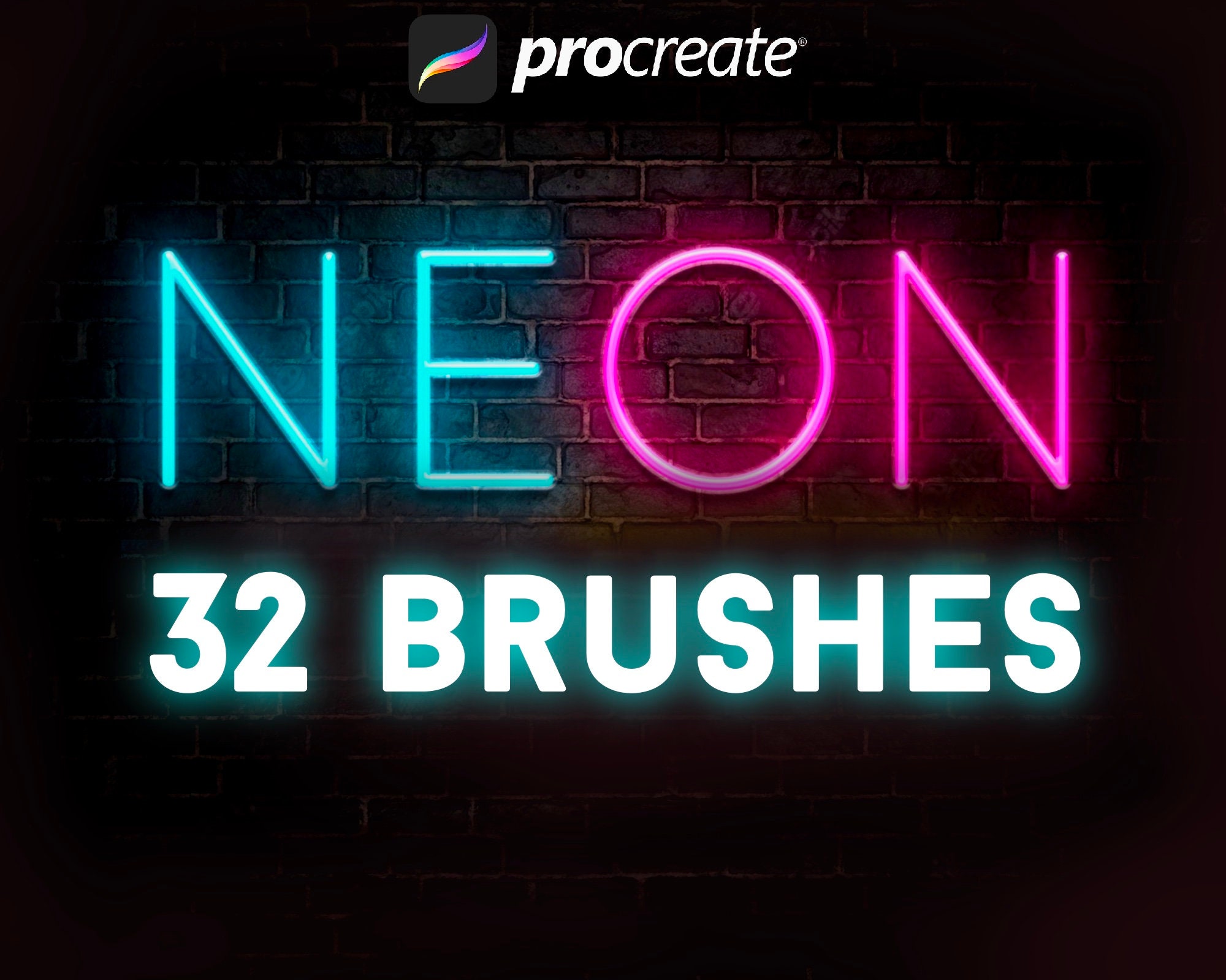 Procreate Neon Brushes, Procreate Glow Brushes, Procreate Light Pen