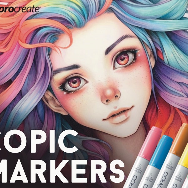 30 Copic markers Brushset for Procreate, Marker digital brushes, Procreate Manga brushes, Brushes for Ipad Pro, Digital brushes