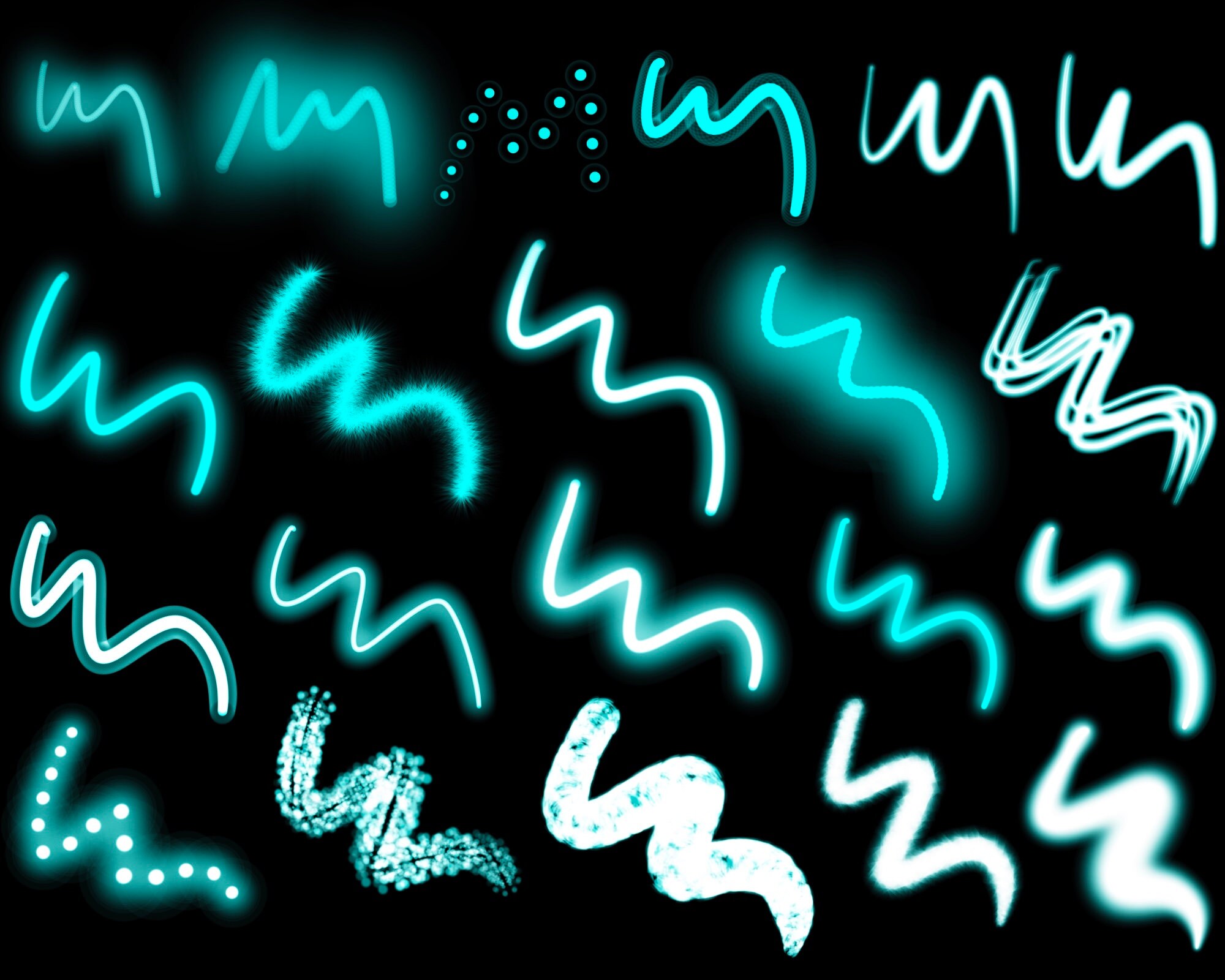 Procreate Neon Brushes, Procreate Glow Brushes, Procreate Light Pen