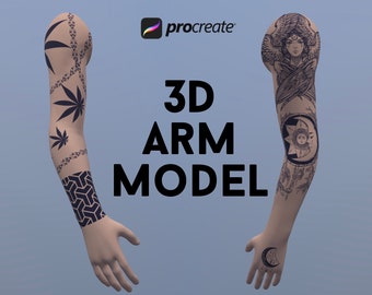 Procreate 3D Arm Model: Tattoo Brush, Ink Practice (Digital Download)