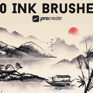 Procreate Sumi Brushes, Procreate Ink Wash Painting Brushset, Oktober Inkt Kwasten, Japanse schilderkwast, procreate bundel