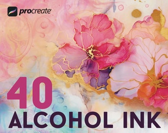Alcohol Ink Procreate Brush Pack: 40 Liquid Texture Brushes (Digital Download)