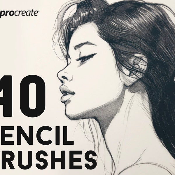 40 pencil brush for procreate, brushes for iPad, pencil brushes, drawing brush, for digital drawing, procreate sketch pencils