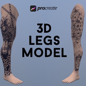 Procreate 3D Object Leg Models Tattoo Brush Male and Female Ink Hand Practice Mockup E book Catalog Doodle Art Digital Easy download