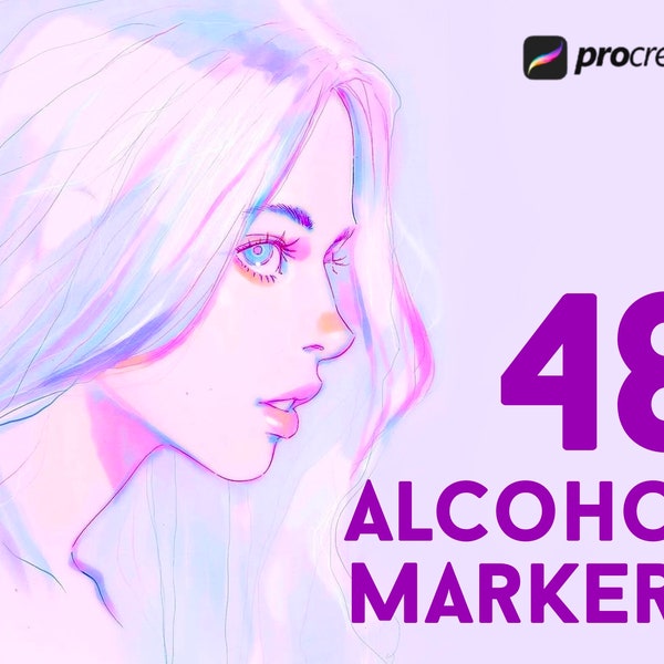 Alcohol Markers Procreate Brushes, Procreate Copic Brushes, procreate fineliner brushes, copic marker brushes