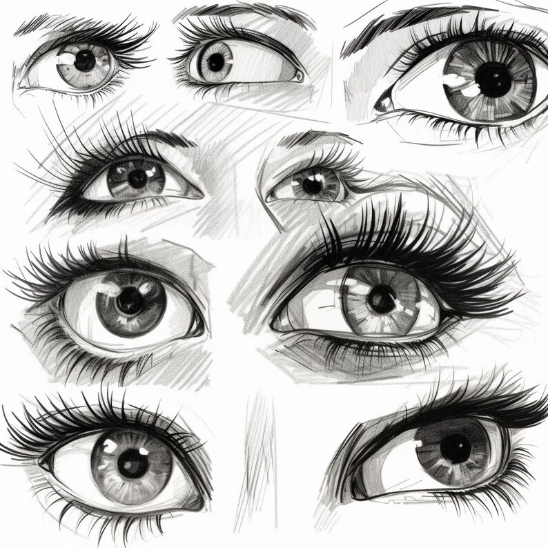 120 Procreate Eyes Stamp Brushes Procreate Women Eyes Brush Etsy