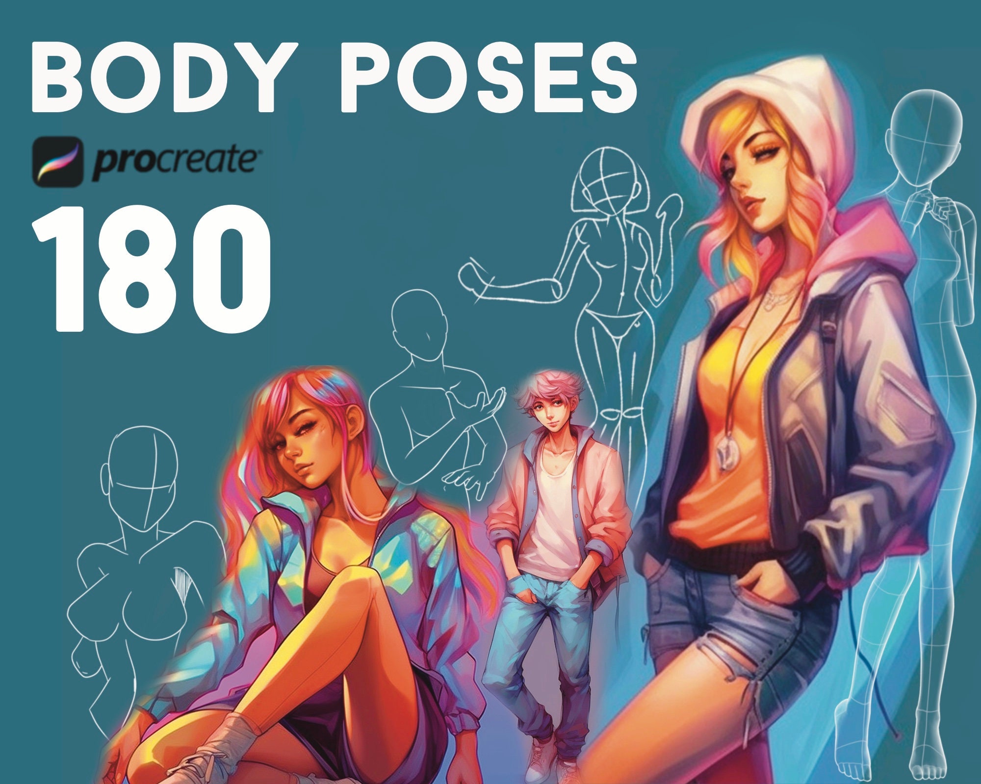 Free Romantic Body Poses for Procreate - LIBRIUM in 2023