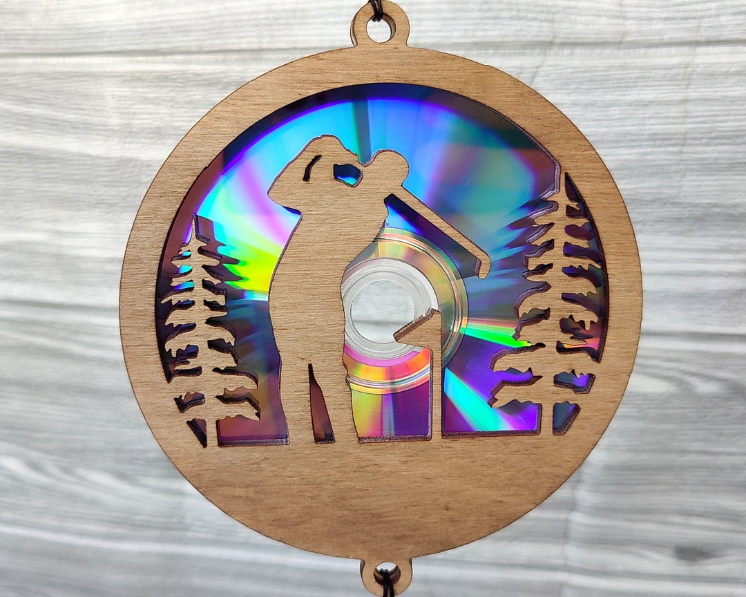 Golf Player SVG, Suncatcher, Repurposing Dvds, Cds, Laser Cut File