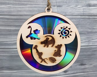 Mouse SVG, Lion svg, King, Laser cut files, Glowforge, Xtool, Suncatcher, Repurposing DVDs, CDs