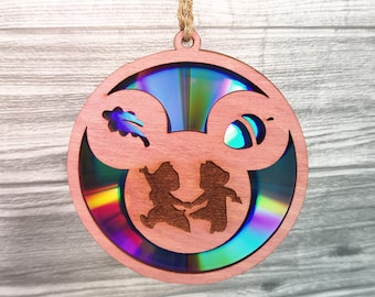 Chip, Dale, Suncatcher, Mouse SVG, Laser cut files, Glowforge, Xtool, Repurposing DVDs, CDs