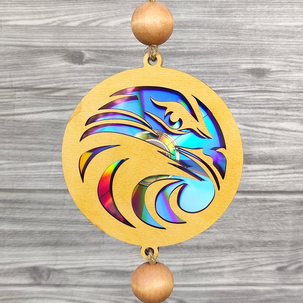 Eagle Head, Suncatcher, Repurposing dvd, Laser Cut File, Glowforge