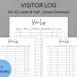 Visitors Log - Etsy