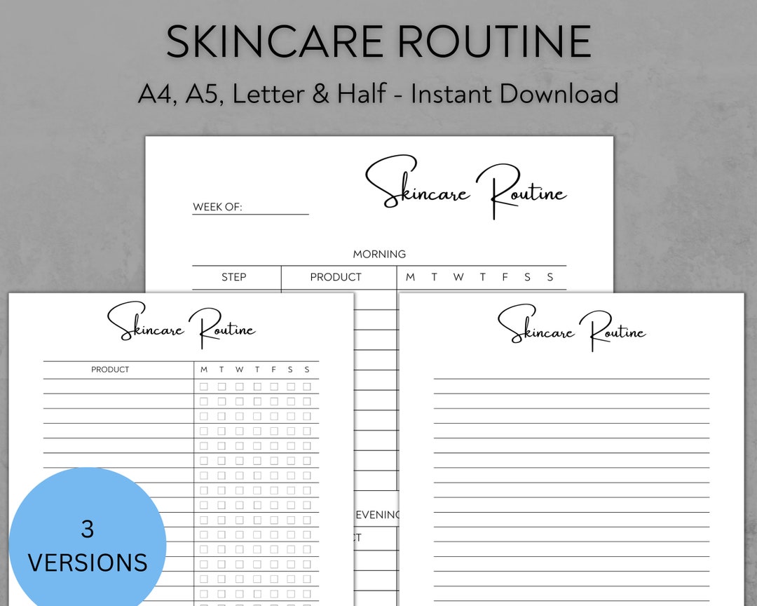 Skincare Routine Printable Skincare Routine Template Planner - Etsy