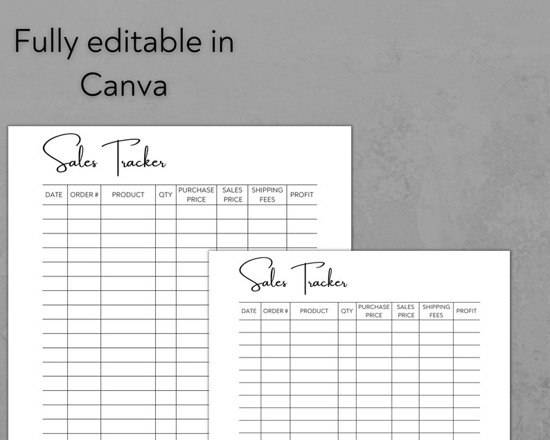 Sales Tracker Printable Sales Tracking Template Order - Etsy