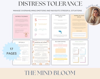 Distress Tolerance Skills DBT Worksheets, Emotional Regulation, Dialectical Behavior Therapy, Mindfulness Activities, Therapist tools