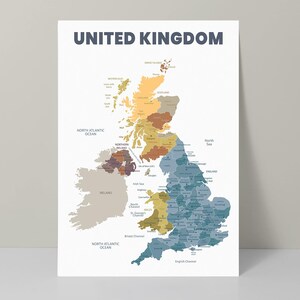 Uk Counties Map - Etsy