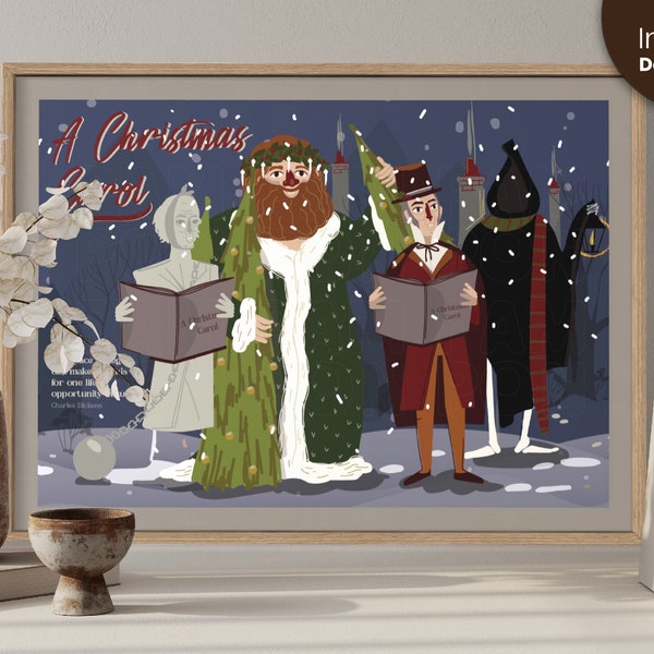 A Christmas Carol Art Print | English Classroom Decoration | English Literature Printable Poster