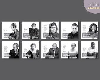 10 Famous People  | Equality Prints | Classroom Decoration | Inclusion Diversity | Motivational Quotes