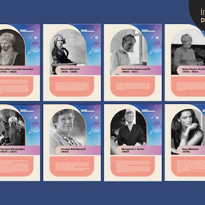 Set of 6 Astrophysics Women | Female Scientist Posters | Feminist Classroom Poster | Women In STEM Print