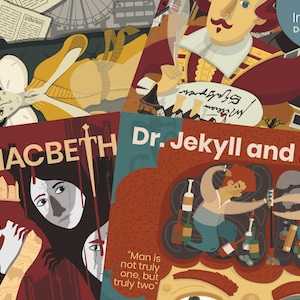12 English Literature Poster Set: Classic Novel Art (Digital Download)