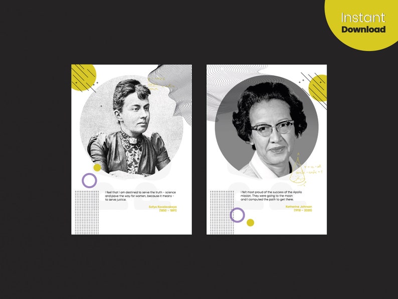 Set of 10 Women Mathematician Printable Posters | Inspirational Quotes ...