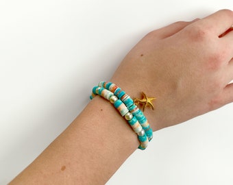 Sea Bracelets | Charm Bracelet |  Heishi Bracelets | Gifts for Girls | Valentine Gift | Preppy