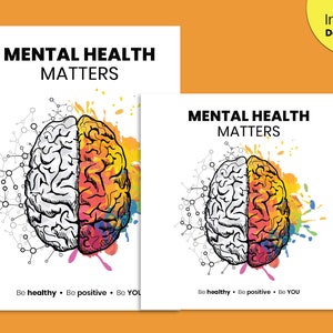 Psychology Brain Print | Mental Health Matters Poster | Psychologist Office | School psychologist