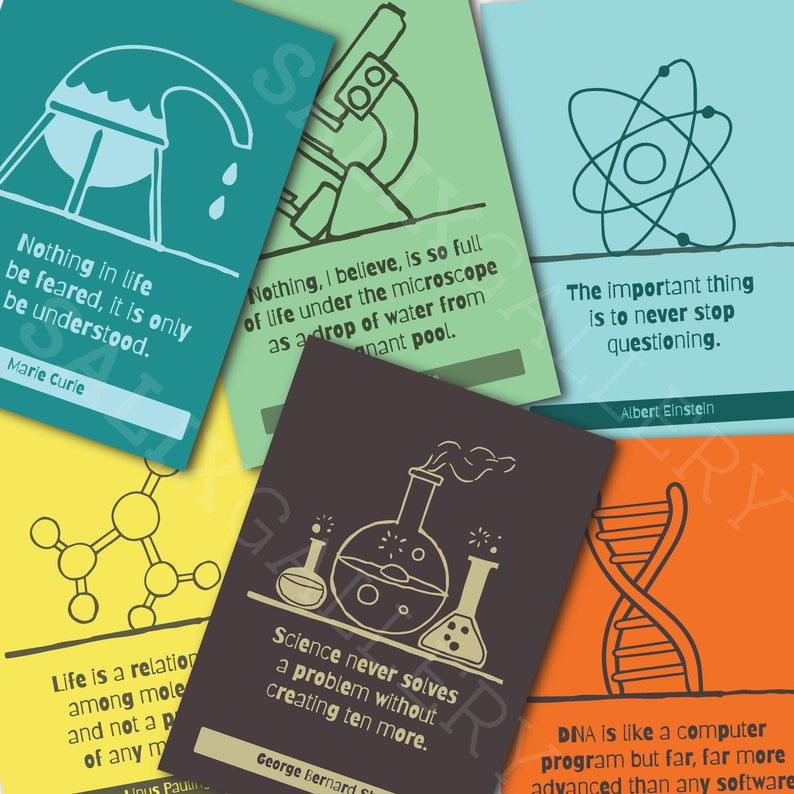 Science Classroom Decor Printable Poster set of 6 Science Quotes Print Homeschool Decor Educational Print image 5
