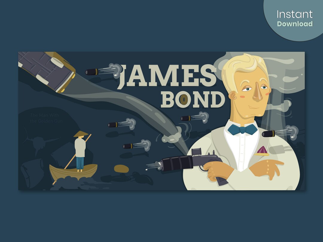 James Bond 007 Kunstdruck Englische Literatur Wandkunst Englische