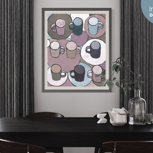 Oil Painting Print | 9 Different Color Schemes |  Kitchen & Dining Printable Painting | Instant download