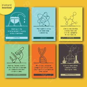 Science Classroom Decor Printable Poster set of 6 Science Quotes Print Homeschool Decor Educational Print image 7