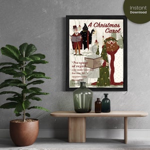 A Christmas Carol Poster | Literary Poster | Library Wall Decor | Charles Dickens Quotes