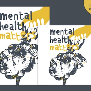 Psychology Brain Print | Mental Health Matters Poster | Psychologist Office | Classroom Decoration | Digital Download