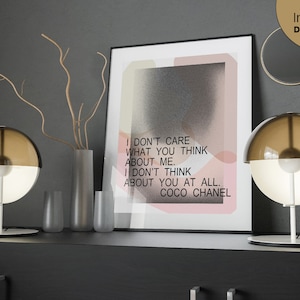 Coco Chanel Quote Poster | Printable Wall Art | Interior Design | Instant Download