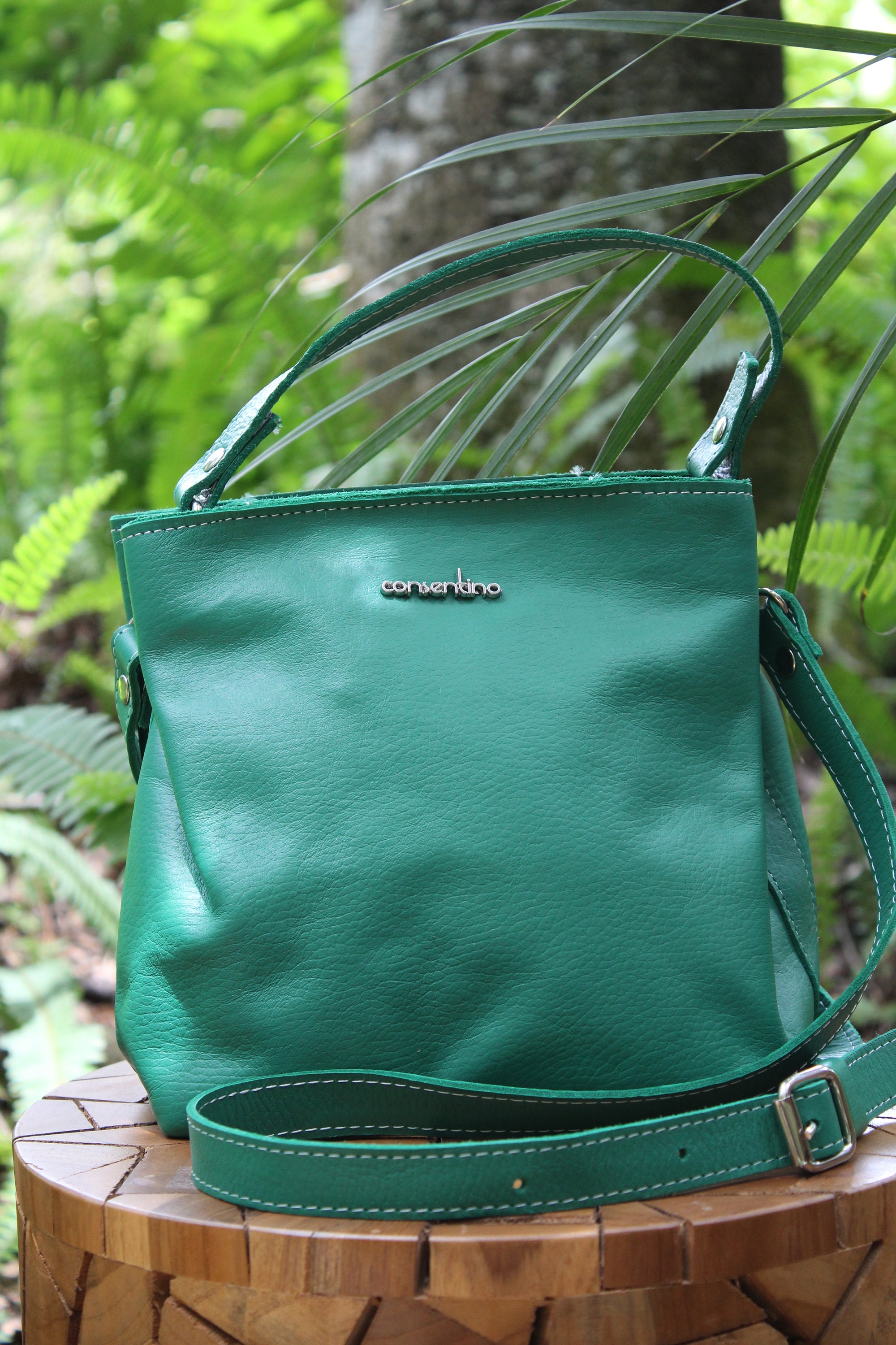 Brescia Green Genuine ,soft Leather Bag Woman, Leather Purse, Crossbody