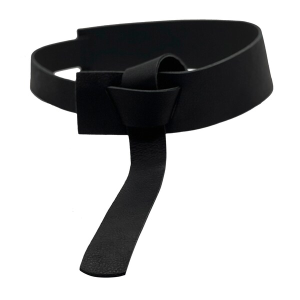 faux leather tie belt