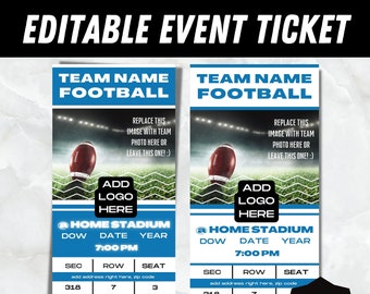 Printable/Editable Detroit + Football Lions Colors Game Ticket/Event Ticket Template for Gift Giving!